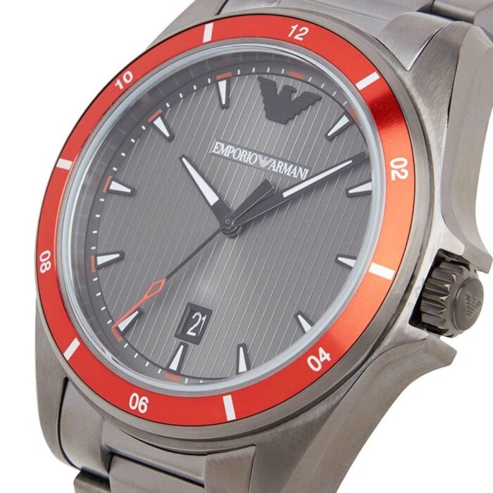 Emporio Armani Sigma Quartz Grey Dial Grey Steel Strap Watch For Men - AR11178 - Image 4
